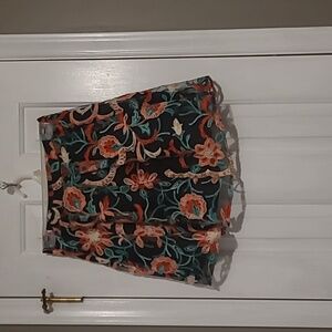 Forever 21  Embroidered Pleated Mini Skirt